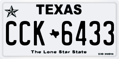 TX license plate CCK6433