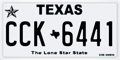 TX license plate CCK6441