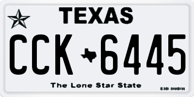TX license plate CCK6445