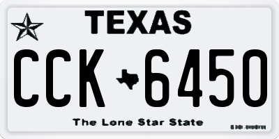 TX license plate CCK6450