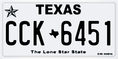 TX license plate CCK6451
