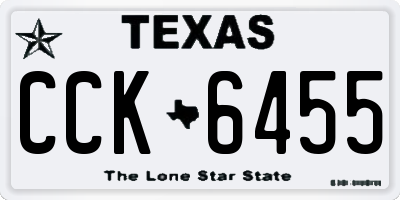 TX license plate CCK6455