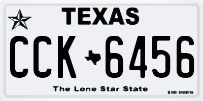 TX license plate CCK6456