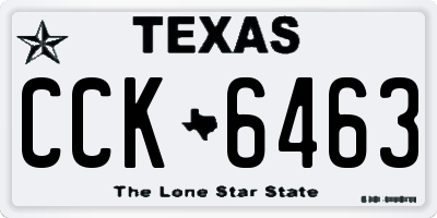 TX license plate CCK6463