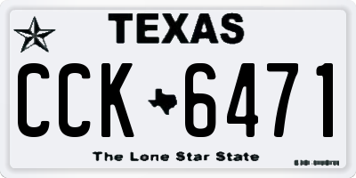 TX license plate CCK6471