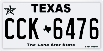 TX license plate CCK6476