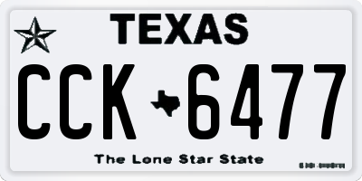 TX license plate CCK6477