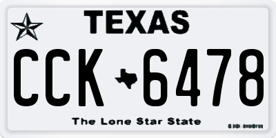 TX license plate CCK6478