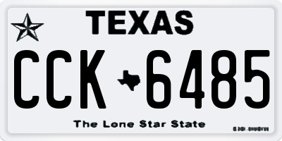 TX license plate CCK6485