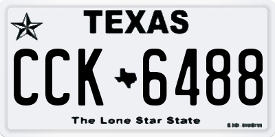 TX license plate CCK6488