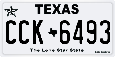 TX license plate CCK6493