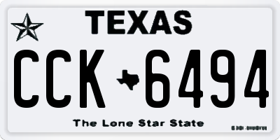 TX license plate CCK6494