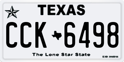 TX license plate CCK6498