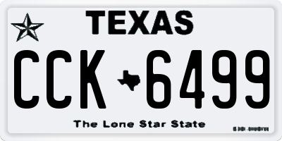TX license plate CCK6499