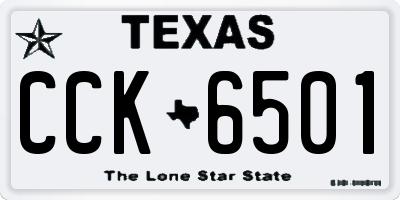 TX license plate CCK6501