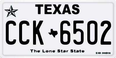 TX license plate CCK6502