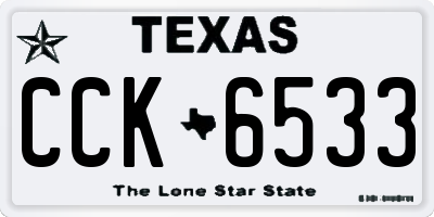 TX license plate CCK6533