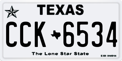 TX license plate CCK6534