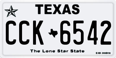 TX license plate CCK6542