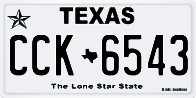 TX license plate CCK6543