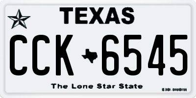 TX license plate CCK6545