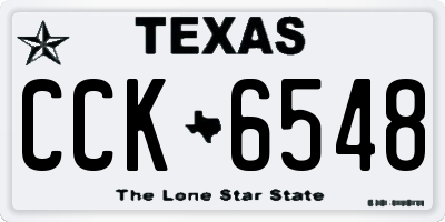 TX license plate CCK6548