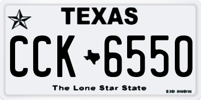TX license plate CCK6550