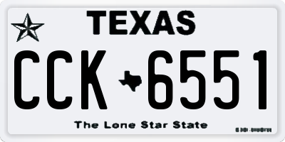 TX license plate CCK6551