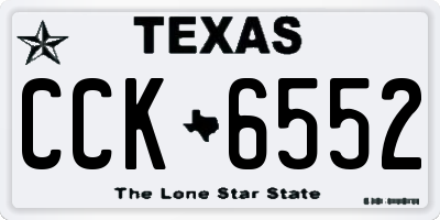 TX license plate CCK6552