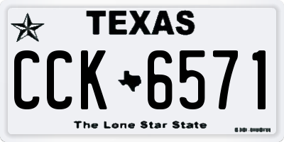 TX license plate CCK6571