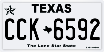 TX license plate CCK6592