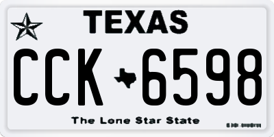 TX license plate CCK6598