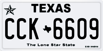 TX license plate CCK6609