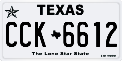 TX license plate CCK6612