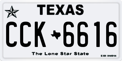 TX license plate CCK6616