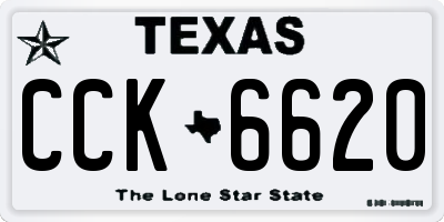 TX license plate CCK6620