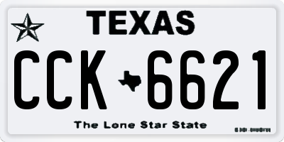 TX license plate CCK6621