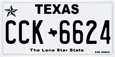 TX license plate CCK6624
