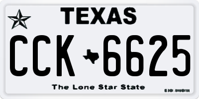 TX license plate CCK6625