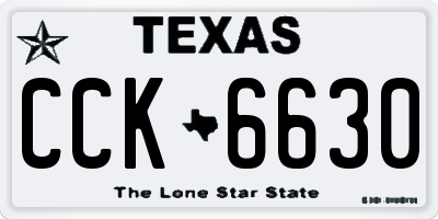 TX license plate CCK6630