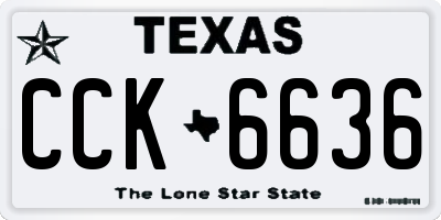 TX license plate CCK6636