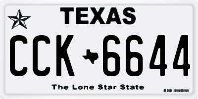 TX license plate CCK6644