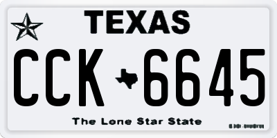TX license plate CCK6645