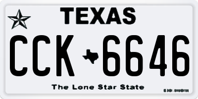 TX license plate CCK6646