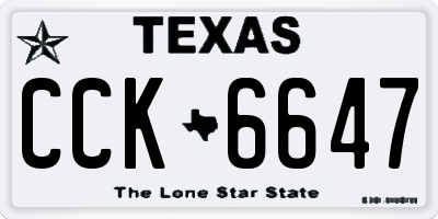 TX license plate CCK6647
