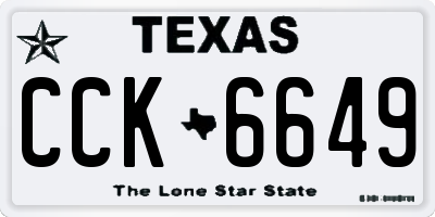 TX license plate CCK6649