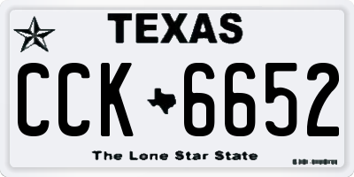 TX license plate CCK6652