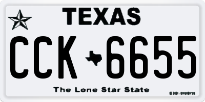 TX license plate CCK6655
