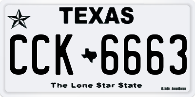 TX license plate CCK6663