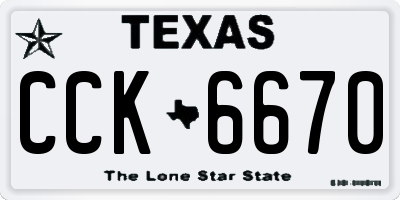 TX license plate CCK6670